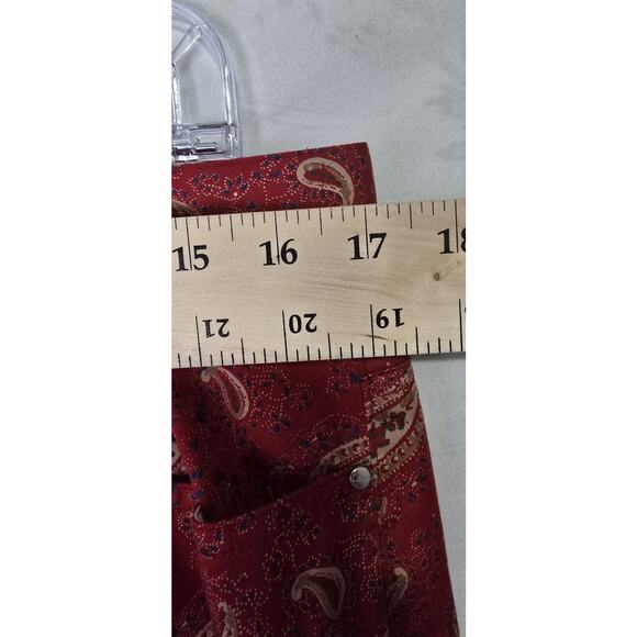 Lauren Jeans Co. Ralph Lauren‎ Womens 14 Capri Pants Red Paisley Preppy Western - Picture 6 of 6